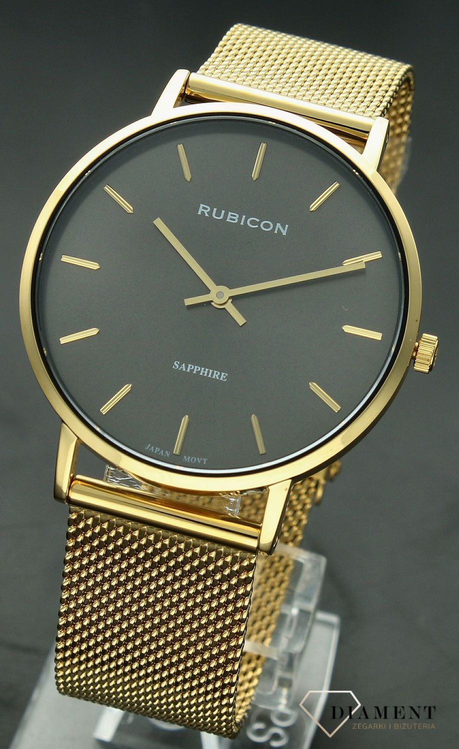 Zegarek damski Rubicon z szafirowym szkłem i grafitową tarczą RNBD76.jpg